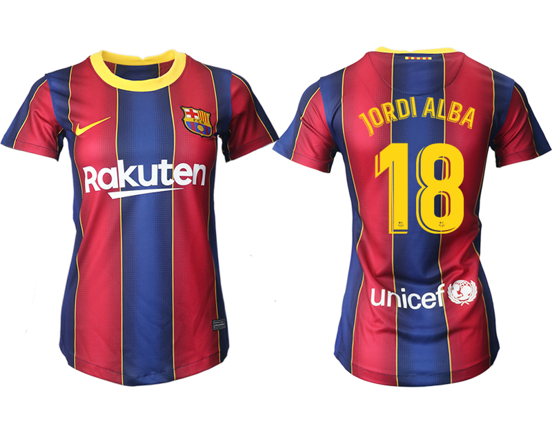 Women 2020-2021 Barcelona home aaa version #18 red Soccer Jerseys